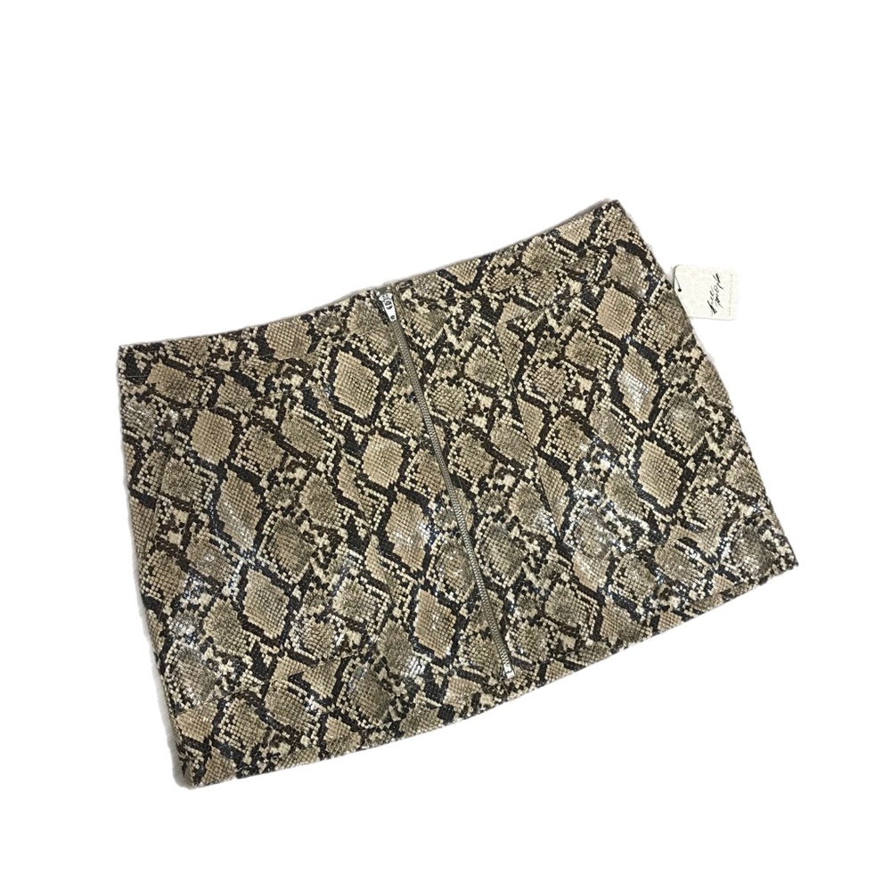 Free People Snake Skin Mini Skirt